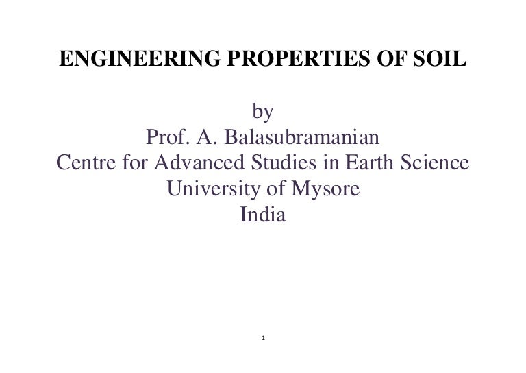 Engineering Properties Of Soil