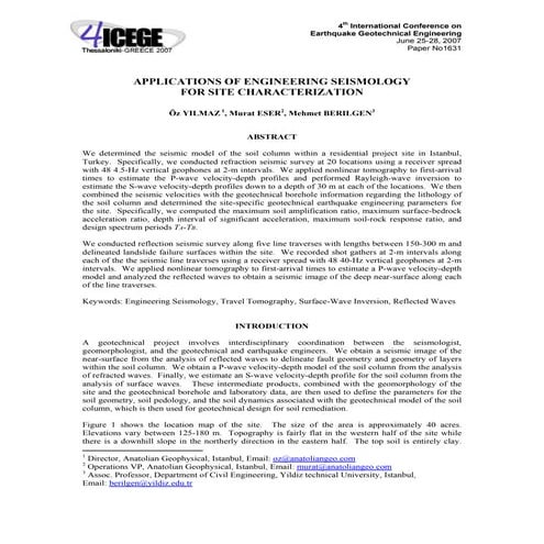 Engineering Seismology