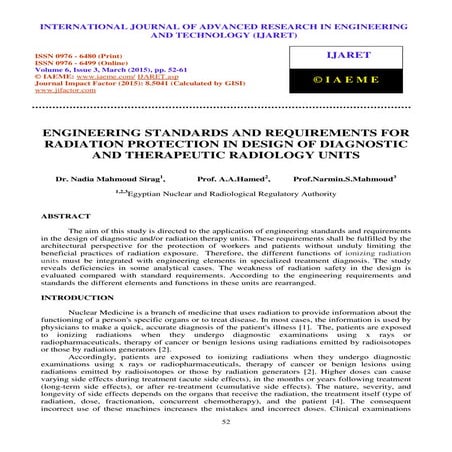 ENGINEERING STANDARDS AND REQUIREMENTS FOR RADIATION PROTECTION IN DESIGN OF ...