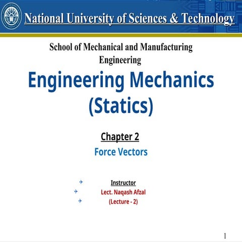 Engineering Statics Vector Force details