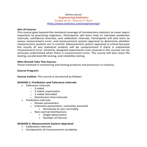 Engineering Statistics