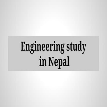 Engineering study in nepal | PDF