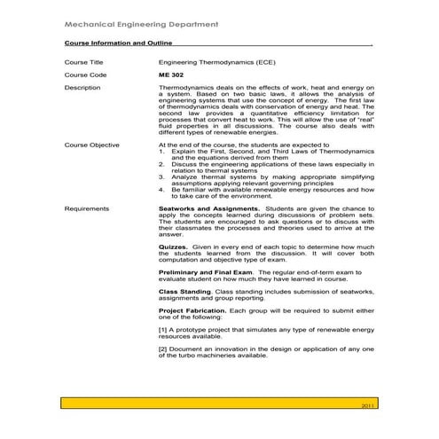 Engineering thermodynamics ece