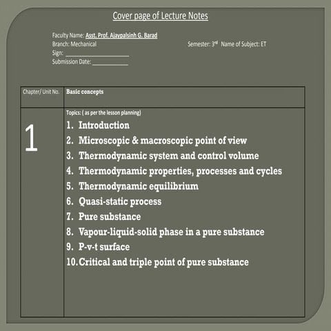 Engineering thermodynamics introduction