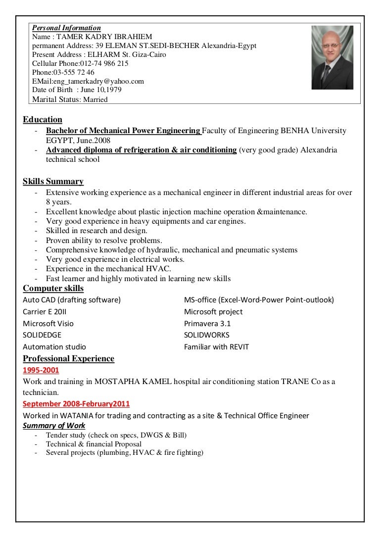 Engineer tamer kadry resume