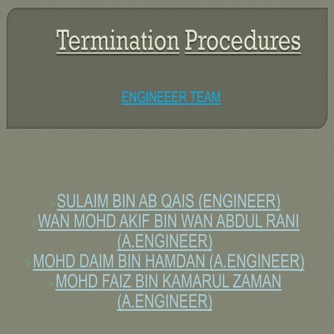 Fiber Optic Termination