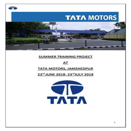 SUMMER TRAINING AT TATA MOTORS