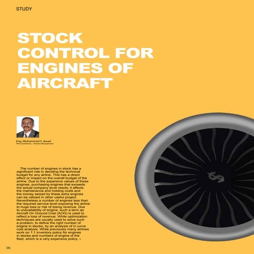 Engine stock control article 
