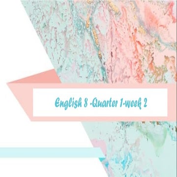 ENGISH 8 Lesson 1 week 1 Collocation and its Types