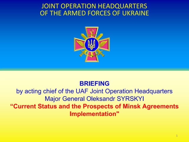briff current status and the prospects of minsk agreements