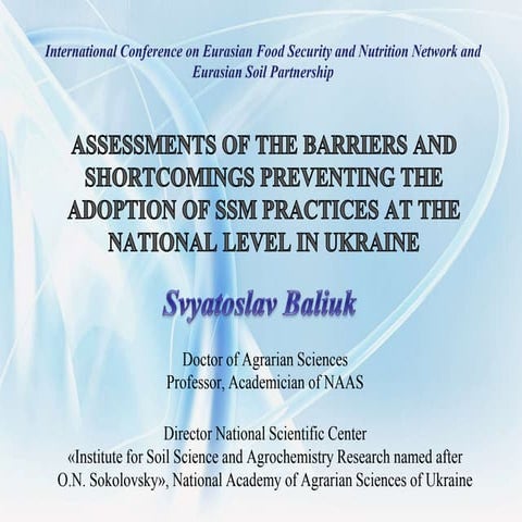 ASSESSMENTS OF THE BARRIERS AND SHORTCOMINGS PREVENTING THE ADOPTION OF SSM P...