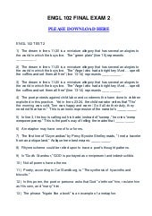 Engl 102 Final Exam 3