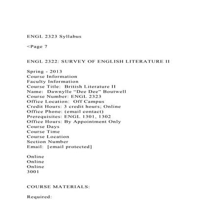 ENGL 2323 SyllabusPage 7ENGL 2322 SURVEY OF ENGLISH .docx