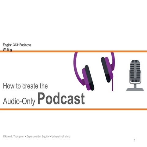Engl313 project1 slidedoc4_howto_createaudioonly_podcast