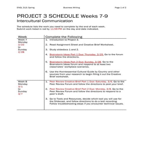 Engl313 project3 schedule_spring_updated 3-7