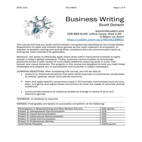 Engl313 syllabus dorsch