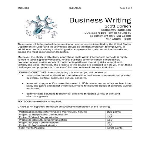 Engl313 syllabus dorsch