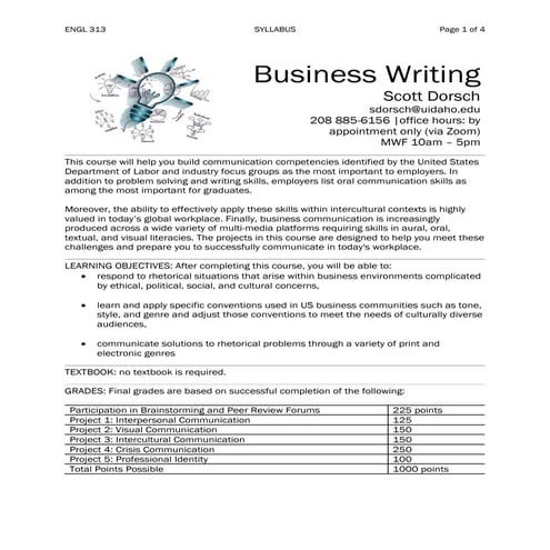 Engl313 syllabus dorsch