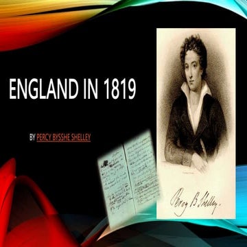England 1819 by Percy Shelly about social issues