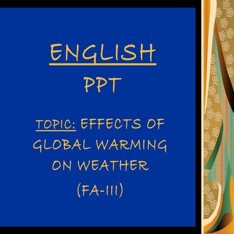 Effects of global warming on weather