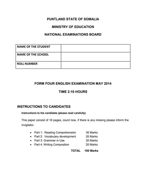 PNEB - ENGLISH 2014