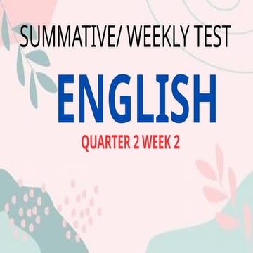 First Summative Test in English 6 Quarter 4 | DOCX
