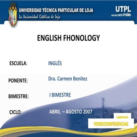 English Fhonology (I Bimestre)