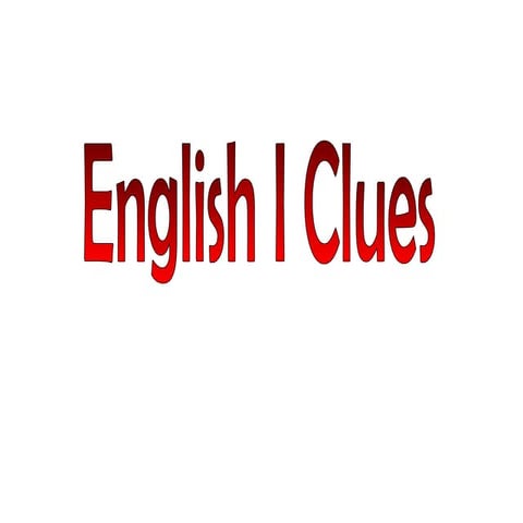 English I Clues   World Link