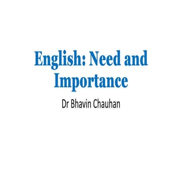 English - Need and Importance