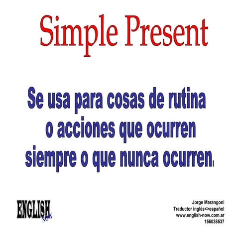 English now present simple nº00