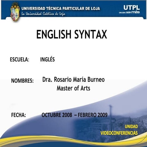 ENGLISH SYNTAX | PPT