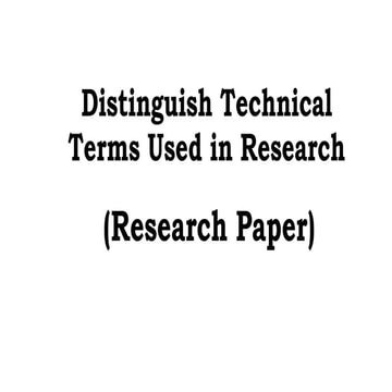 Distinguishing Different Technical Terms Used in Research