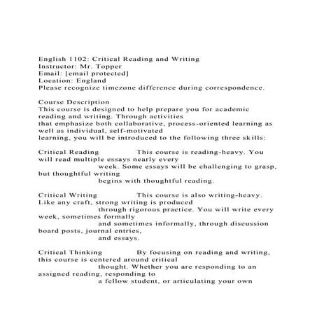 English 1102 Critical Reading and WritingInstructor Mr. To.docx
