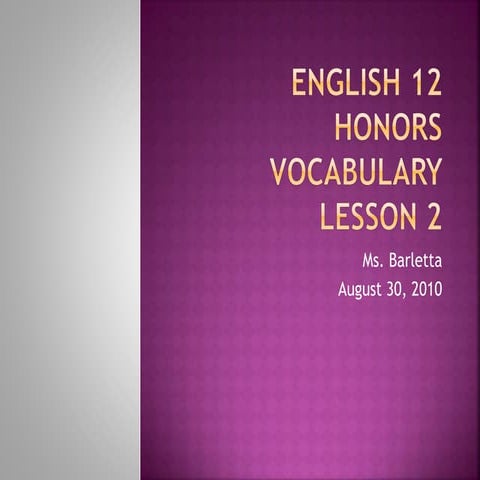 English 12 honors vocab 2