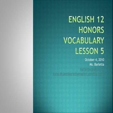 English 12 honors vocab 5