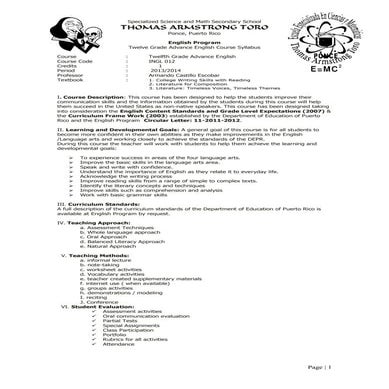 English 12 syllabus 2013 14