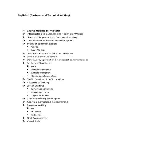 English 2(buiseness and technical writing)