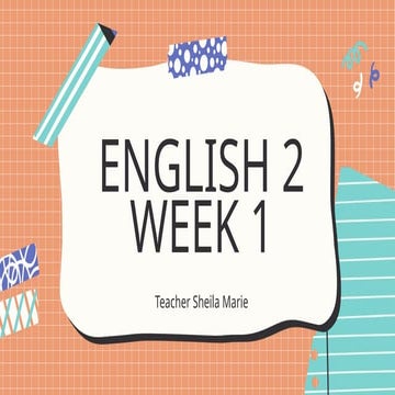 ENGLISH grade two Wk2 powerpoint lesson | PPTX