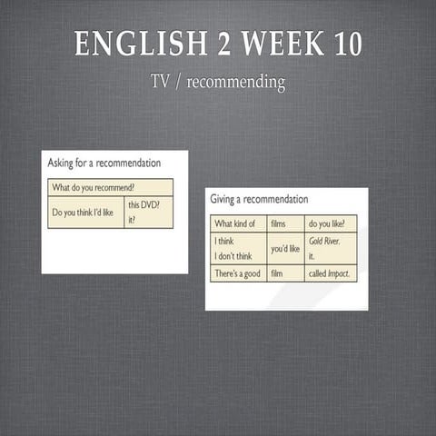 English2 week10 lessonplan
