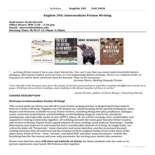 English 392 syllabus dorsch fall 2020 