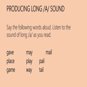 TEXT STRUCTURES, PURPOSE, AND FEATURES (WITH LONG /A/ SOUND)
