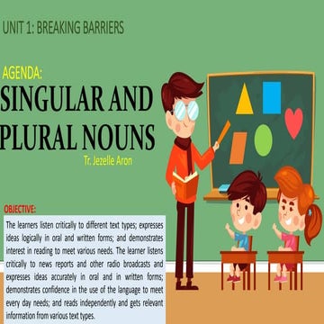 SINGULAR AND PLURAL NOUNS