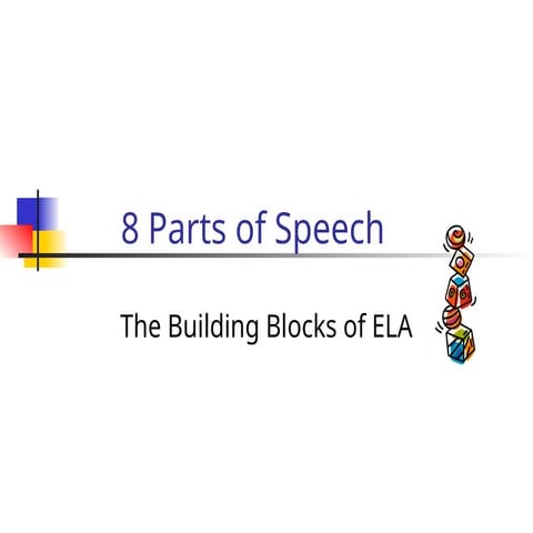Teaching Parts of a Sentence | PPTX