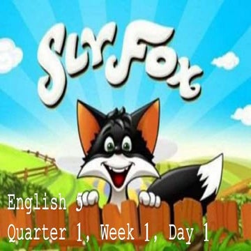 English 5, quarter 1, week 1, day 1