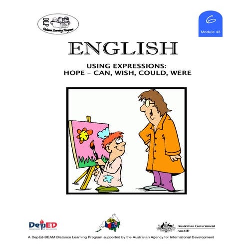 English 6 dlp 43 using expression hope can wish could if were | PDF