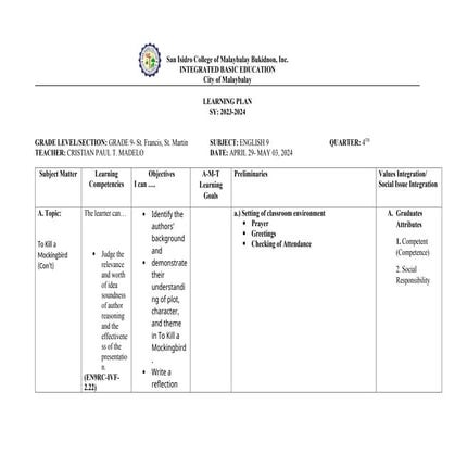 ENGLISH 9- Q4-LP33(To Kill a Mockingbird) - Con't.docx