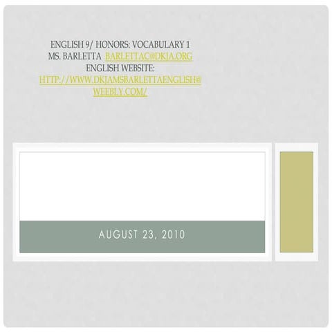 English 9 honors vocab 1 2010dkja