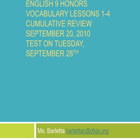 English 9 honors vocabulary 1 4 (60 words)