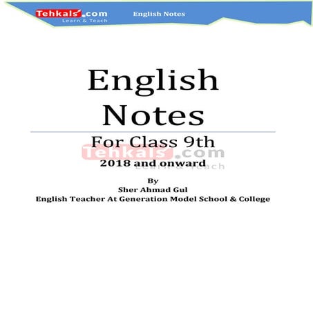 Comprehensive English Notes for Class 9: Literature and Leadership | PDF