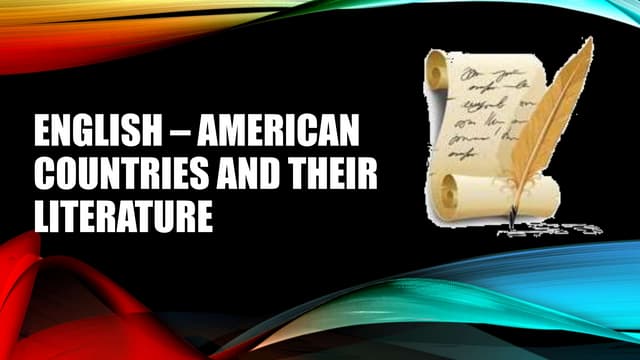 ENGLISH AND AMERICAN LITERATURE